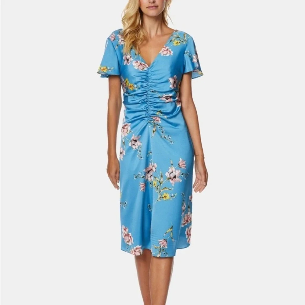 Avec Les Filles Blue Floral Dress